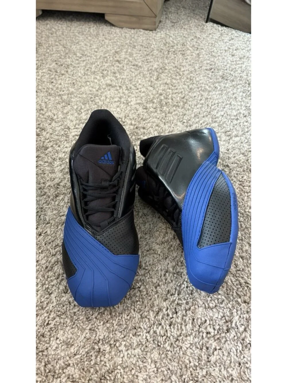 NEW Adidas T-Mac 1 EE6843 Blue Black Lace-Up Basketball Sneaker Shoes Mens US 10